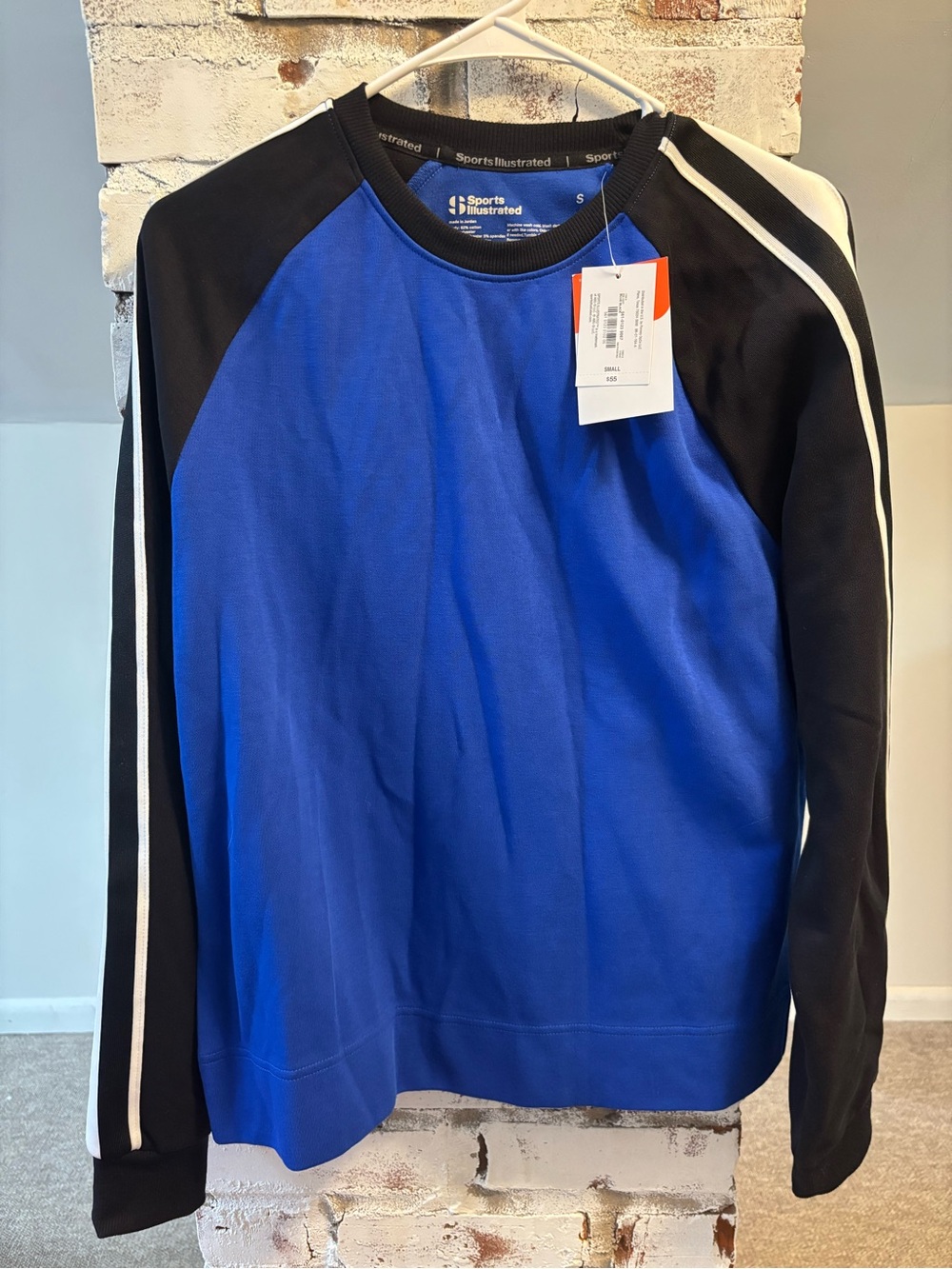 Men’s Blue and Black Raglan Pullover